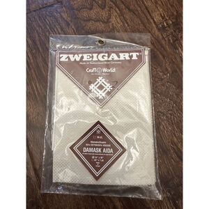 Zweigart Damask Aida Cross Stitch 18-Ct Fabric 12"x18" VTG 1970s Unopened NEW